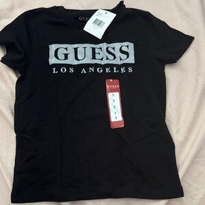 GUESS kids Black and Gray Logo Tee
